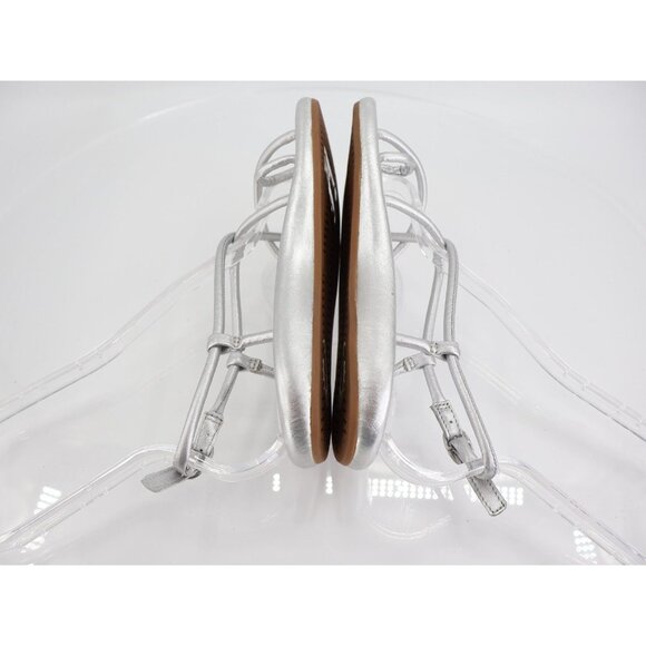 Olukai Waiau Sandal Women Size 5 Silver Metallic Leather Slingback Strappy Thong - Picture 6 of 9